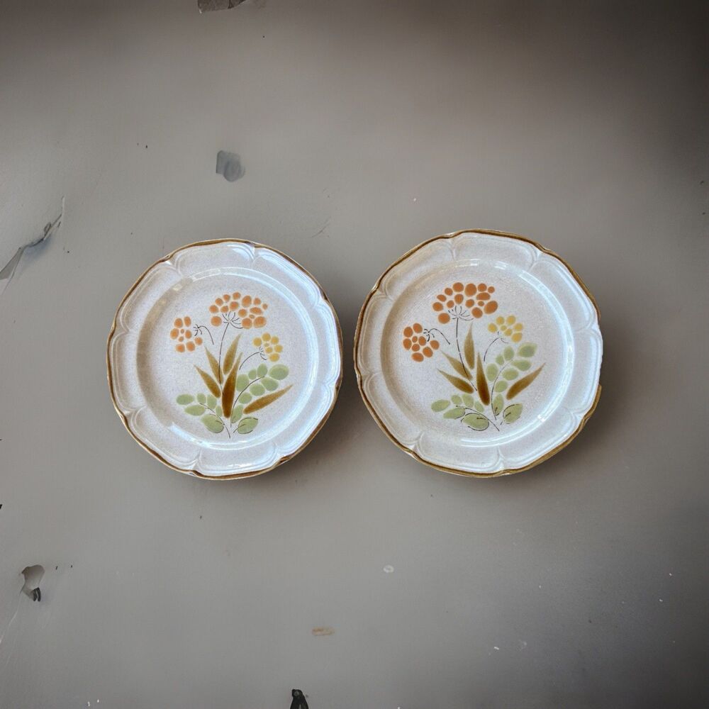 2 Vintage MCM Retro Somerset by Hearthside Dinner Plate 10.5" Japan stoneware Lo